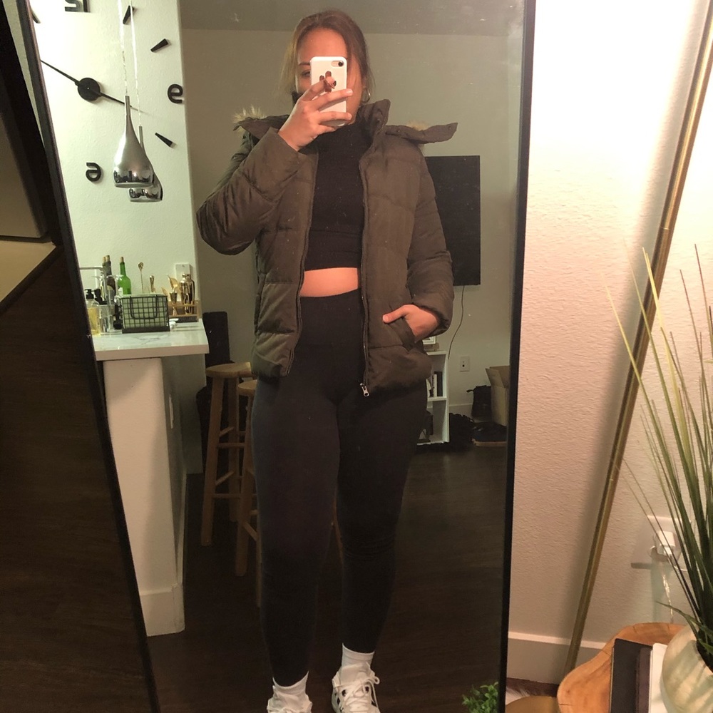 SOLD Army green puffer jacket